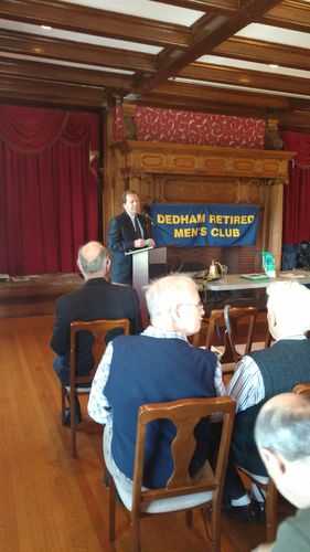 Register O'Donnell Guest Speaker at Dedham Retired Men's Club